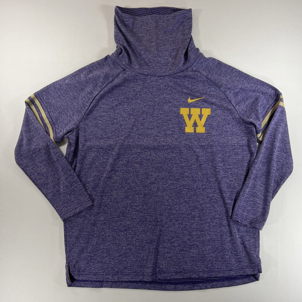 Washington Huskies Nike Women's XL Vault Sleeve Striped Funnel Neck Sweatshirt